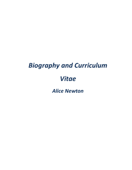 Biography and Curriculum Vitae