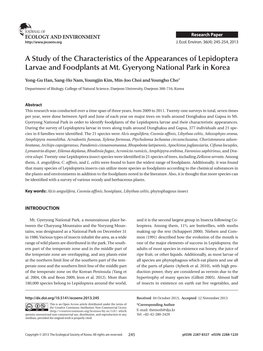 A Study of the Characteristics of the Appearances of Lepidoptera Larvae and Foodplants at Mt