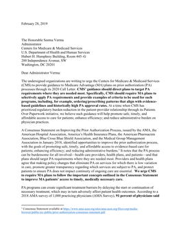 AAFP Letter to CMS on Prior Authorizations in Medicare