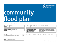 Environment Agency – Community Flood Plan Contents