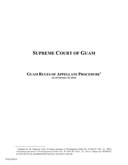 GUAM RULES of APPELLATE PROCEDURE (As of February 24, 2014)