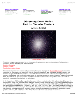 Globular Clusters by Steve Gottlieb
