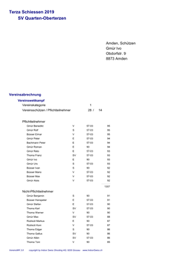 Terza Schiessen 2019 SV Quarten-Oberterzen