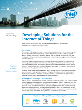 Developing Solutions for the Internet of Things