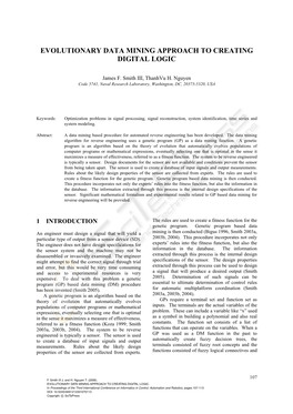 Evolutionary Data Mining Approach to Creating Digital Logic