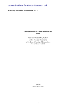 Ludwig Institute Consolidated Financial Report for 2012