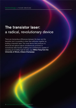 The Transistor Laser: a Radical, Revolutionary Device