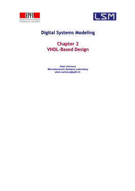 Digital Systems Modeling Chapter 2 VHDL-Based Design