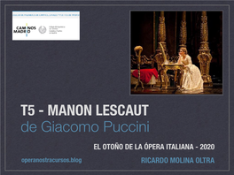 MANON LESCAUT De Giacomo Puccini