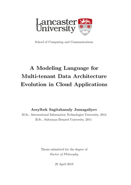 A Modeling Language for Multi-Tenant Data Architecture Evolution in Cloud Applications