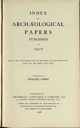 Archaeological Papers Published