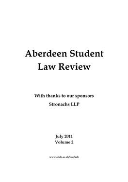 Aberdeen Student Law Review