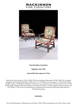 The Newhailes Armchairs England, Circa 1750