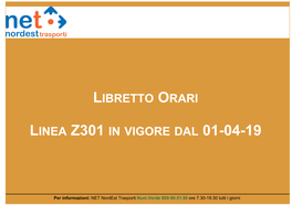 Libretto Orari Linea Z301 in Vigore Dal 01-04-19