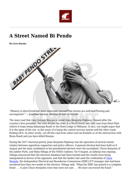 A Street Named Bi Pendo,How to Write About