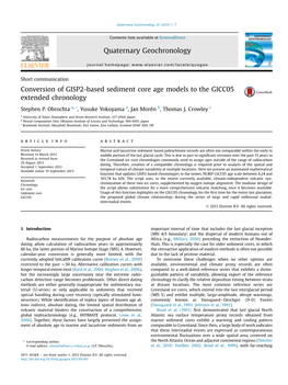 Conversion of GISP2-Based Sediment Core Age Models to the GICC05 Extended Chronology