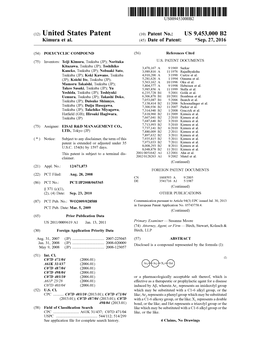 E30 SEM. O.C. Disclosed Is a Compound Represented by the Formula (1) (51) Int