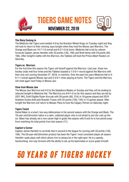 The Story Coming in the Medicine Hat Tigers Were Bested 4-0 by The