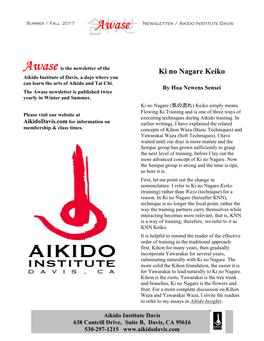 Ki No Nagare Keiko Aikido Institute of Davis, a Dojo Where You Can Learn the Arts of Aikido and Tai Chi