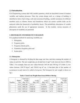 2.1 Introduction Civil Engineering Systems Deal with Variable Quantities, Which Are Described in Terms of Random Variables and Random Processes