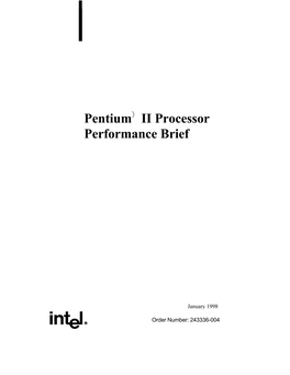 Pentium II Processor Performance Brief