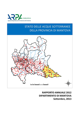 Stato Delle Acque Sotterranee Della Provincia Di Mantova 2012