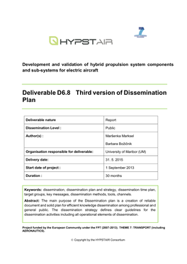 Third Version of Dissemination Plan