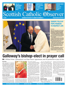Galloway's Bishop-Elect in Prayer Call