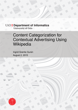 Content Categorization for Contextual Advertising Using Wikipedia
