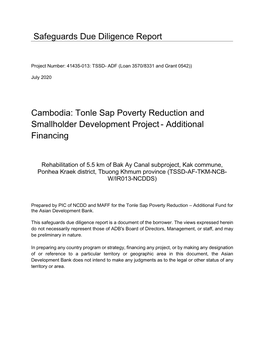 41435-013: Tonle Sap Poverty Reduction and Smallholder