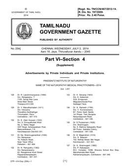 Tamil Nadu Government Gazette