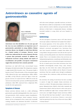 Astroviruses As Causative Agents of Gastroenteritis