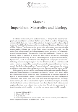 Imperialism: Materiality and Ideology