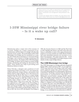 I-35W Mississippi River Bridge Failure – Is It a Wake up Call?