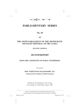 PARLIAMENTARY SERIES No