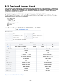2.2.6 Bangladesh Jessore Airport