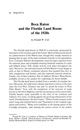 Boca Raton and the Florida Land Boom of the 1920S