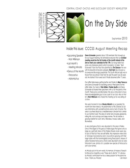 CCCSS September 2010 Newsletter.Indd