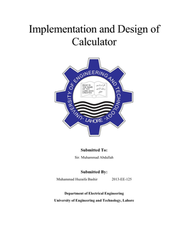 Implementation and Design of Calculator