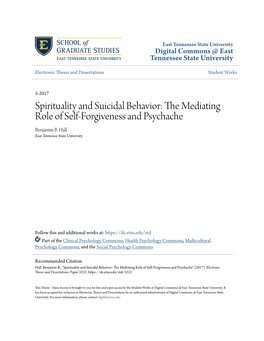 Spirituality and Suicidal Behavior: the Mediating Role of Self-Forgiveness and Psychache