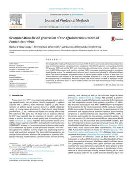 Recombination-Based Generation of the Agroinfectious Clones of Peanut