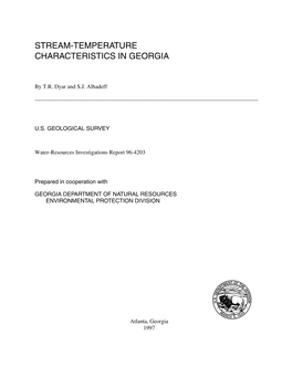 Stream-Temperature Characteristics in Georgia