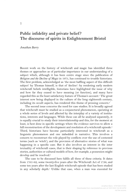 The Discourse of Spirits in Enlightenment Bristol