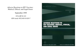 Adverse Reactions to HIV Vaccines: Medical, Ethical, and Legal Issues
