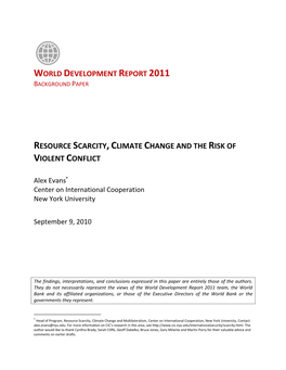 Download Resource Scarcity, Climate Change and the Risk of Violent Conflict to Read More