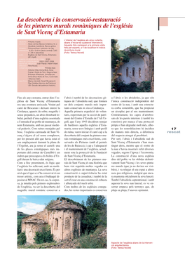 La Descoberta I La Conservació-Restauració De Les Pintures Murals Romàniques De L’Església De Sant Vicenç D’Estamariu
