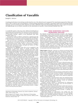 Classification of Vasculitis Joseph L
