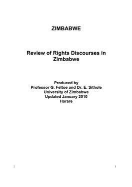 ZIMBABWE Review of Rights Discourses in Zimbabwe