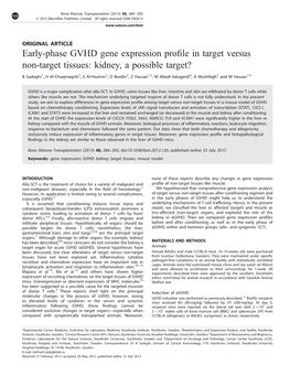 Early-Phase GVHD Gene Expression Profile in Target Versus Non