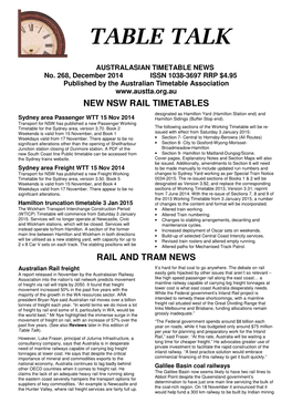 New Nsw Rail Timetables Rail and Tram News